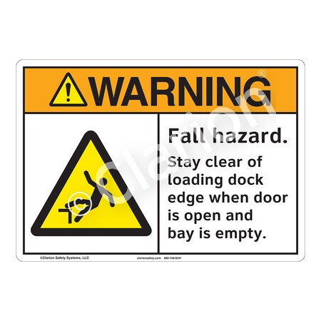 ANSI/ISO Compliant Warning Fall Hazard Safety Signs Outdoor Weather Tuff Plastic (S2) 14 X 10